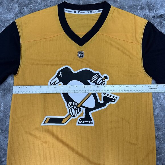 Fanatics NHL Pittsburgh Penguins Youth Size XL Alternate Jersey Yellow - Picture 3 of 5